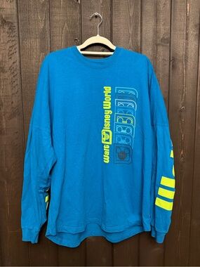 Disney Parks Spirit Jersey Walt Disney World Long Sleeve Shirt Aqua Unisex XL